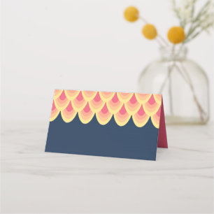 Elegant Blue och Rosa Geometric Placeringskort
