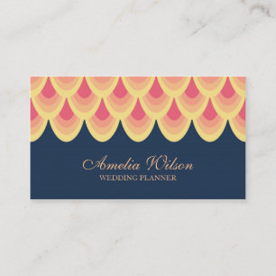 Elegant Blue och Rosa Geometric Social Media Visitkort