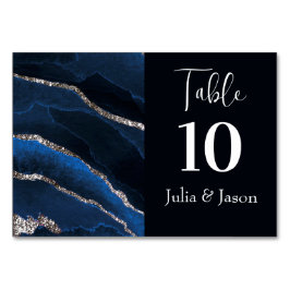 Elegant Blue och Silver Agate Bordsnummer