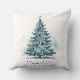 Elegant Blue och Silver Winter Wonderland Kudde