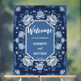 Elegant blue och white Chinoiserie antique Bröllop