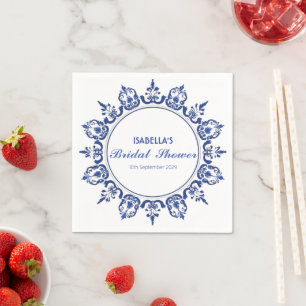 Elegant blue och white Chinoiserie antique Mönster Pappersservett