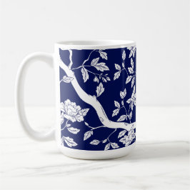 Elegant Blue och White Chinoiserie Mugg