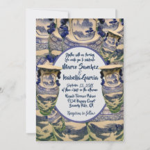 Elegant blue och white chinoiserie stil bröllop