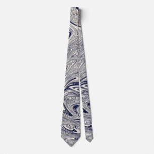 Elegant Blue och White Marble Swirl Slips