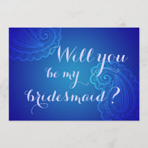 Elegant Blue Paisley blir min briljant Inbjudningar