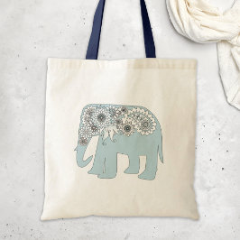 Elegant Blue Paisley Elephant Tygkasse