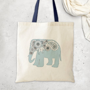 Elegant Blue Paisley Elephant Tygkasse