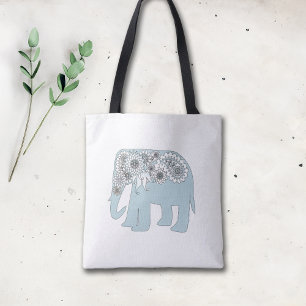 Elegant Blue Paisley Elephant Tygkasse