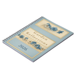 Elegant Blue Pansy Watercolour Notebook — Garden Anteckningsbok