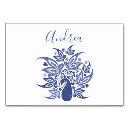 Elegant Blue Peacock Bohemian Stil Bordsnummer