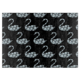 Elegant Blue Pearl Svan på svart bakgrund