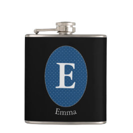 Elegant Blue Personlig Monogram Fickplunta