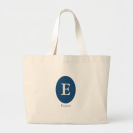 Elegant Blue Personlig Monogram Jumbo Tygkasse