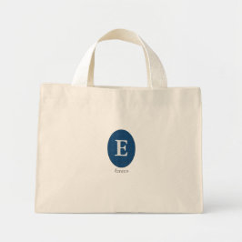 Elegant Blue Personlig Monogram Mini Tygkasse