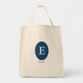 Elegant Blue Personlig Monogram Tygkasse