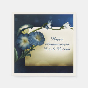 Elegant Blue Petunias Special Occunias Personalize Pappersservett