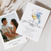 Elegant Blue Photo Pearls & Prosecco Möhippa