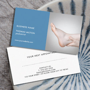 Elegant Blue Photo Podiatrist avtalskort Tidsbeställning Kort