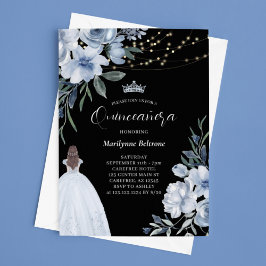 Elegant Blue Princess Quinceañera-inbjudan Inbjudningar