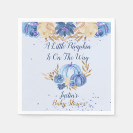 Elegant Blue Pumpkin Baby Shower Pappersservett