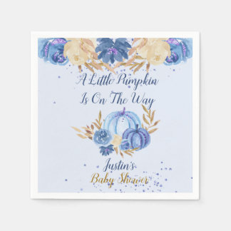 Elegant Blue Pumpkin Baby Shower Pappersservett