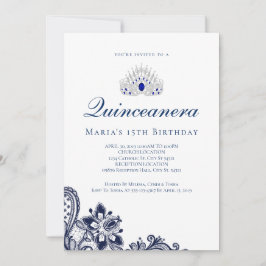 Elegant Blue Quinceanera-inbjudningar Inbjudningar