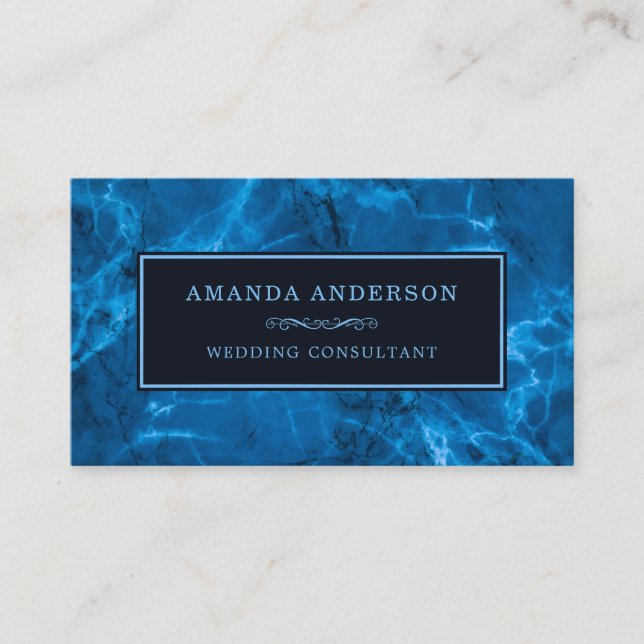Elegant Blue Ram och Marble | AFFÄRSKORT Visitkort (Framsida)