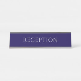Elegant Blue Reception Desk Name Plate