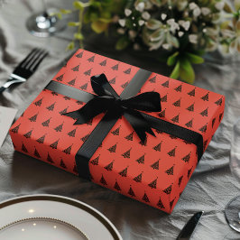 Elegant Blue Red Grönt Julgran Mönster Gift