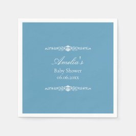 Elegant Blue Regency Style Baby Shower  Pappersservett