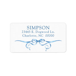 Elegant Blue Ribbon Return-adressetikett Adressetikett