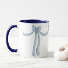 Elegant Blue Ribbon Satin Se Söt Girly Mugg