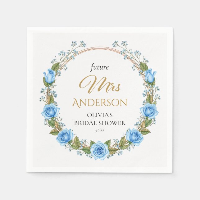 Elegant Blue Ro & Baby's Band Pappersservett (Framsidan)