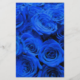 Elegant blue ro blåa blommor blue blommigt brevpapper