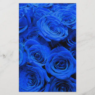 Elegant blue ro blåa blommor blue blommigt brevpapper