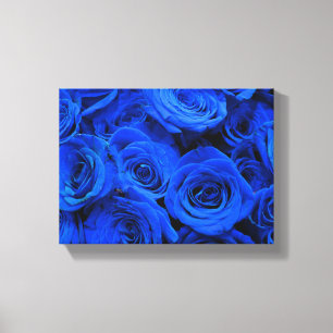Elegant blue ro blåa blommor blue blommigt canvastryck
