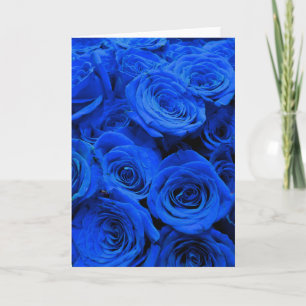 Elegant blue ro blåa blommor blue blommigt kort