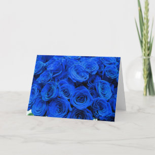 Elegant blue ro blåa blommor blue blommigt kort