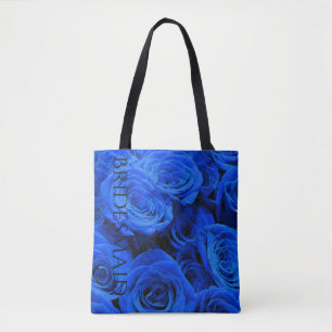 Elegant blue ro blåa blommor blue blommigt tygkasse