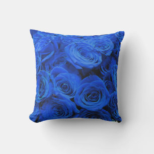Elegant blue ro blåa blommor blue blommigt utomhuskudde