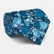 Elegant Blue Ro Mönster Neck Tie