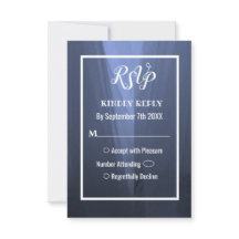 Elegant Blue Romantic Bröllop OSA Card