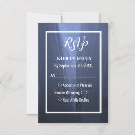 Elegant Blue Romantic Bröllop OSA Card Inbjudningar