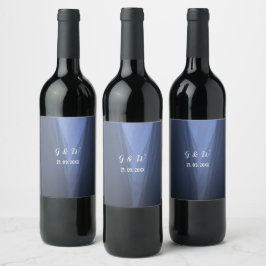 Elegant Blue Romantic Vin & Sparkling Vin etikett