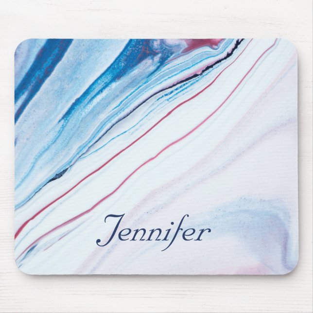 Elegant BLUE ROSA LILA FAUX MARBLE PERSONLIG Musmatta (Framsidan)