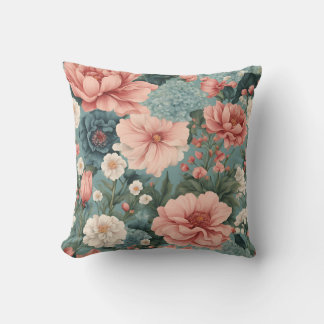 Elegant Blue Rosa Vår Sommarträdgårdsmästare i Bl Kudde