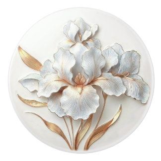 Elegant Blue Rose Gold Stylized Lilies Knopp