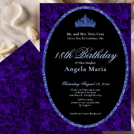 Elegant Blue Roses 18th Birthday Debut Inbjudningar