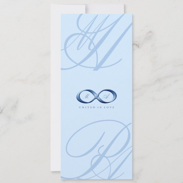 Elegant Blue Sapphire Infinity Hand Clasp Bröllop Inbjudningar (Framsida)